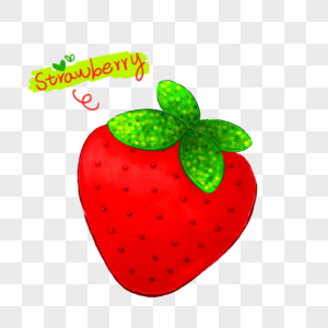 草莓红色水果小清新原创纯手绘图片
