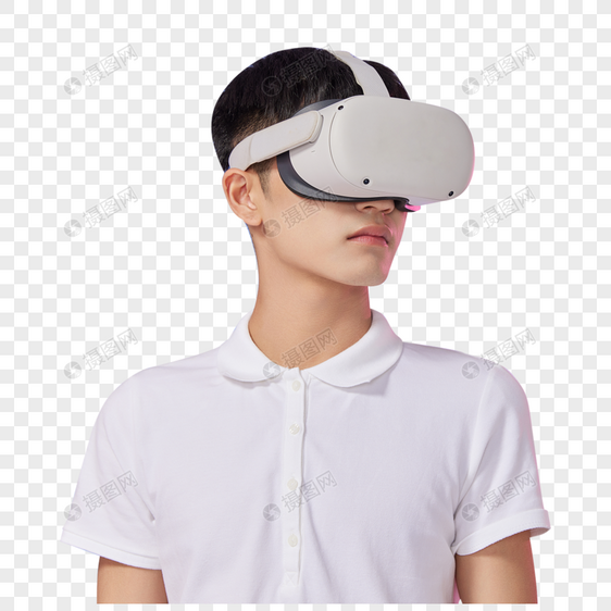 年轻男性体验vr虚拟现实技术图片