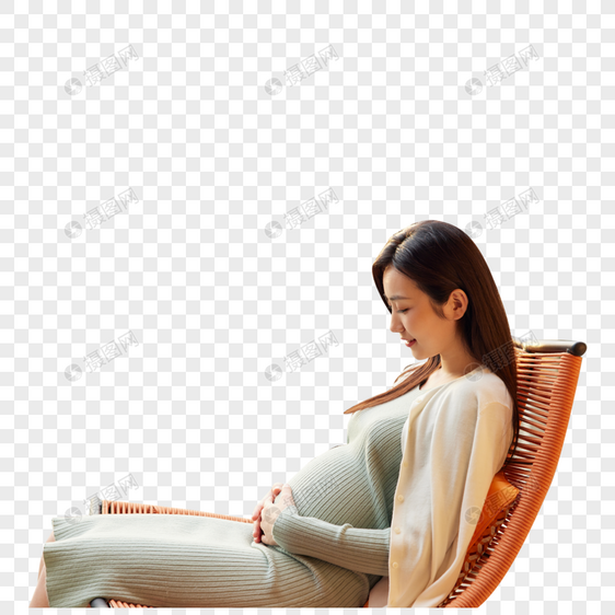 在阳台上休息的孕妇妈妈图片