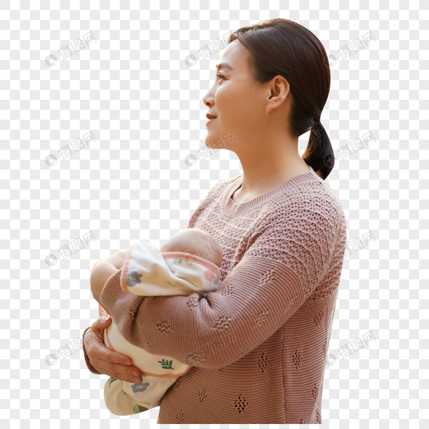 外婆手抱新生婴儿宝宝图片