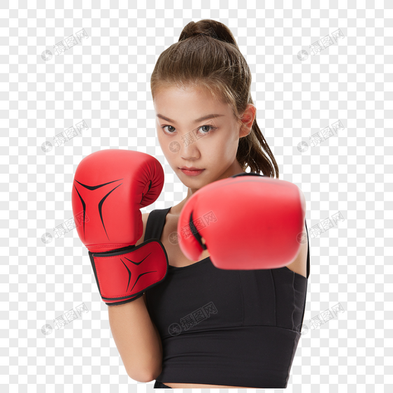 女性拳击选手挥拳动作图片