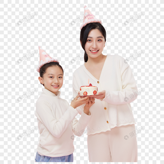 妈妈和女儿庆祝生日图片