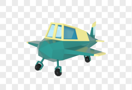 创意C4D卡通风格3D飞机立体模型图片