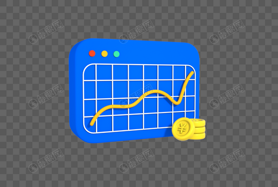 创意C4D金融理财大数据可视化3D立体静物模型图片