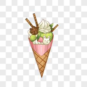 创意夏日冰淇淋元素图片