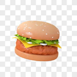 C4D立体食物汉堡图片