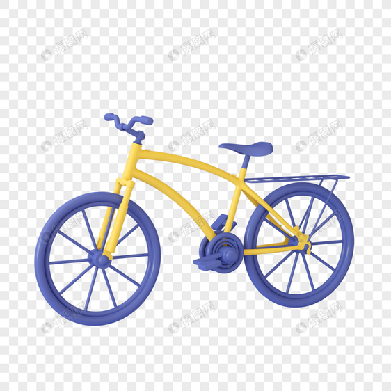 C4D立体交通工具自行车图片