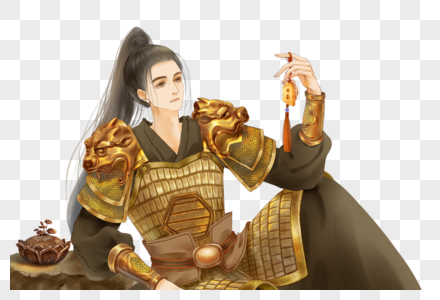 古风人物将军香炉,图片素材