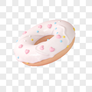 粉色C4D立体食物甜甜圈图片