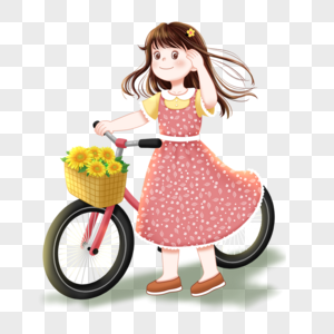 骑单车的女孩高清图片
