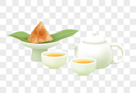 粽子和茶壶图片