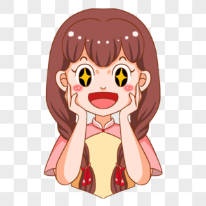 两眼放光的女孩图片素材