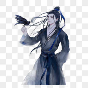 武侠少年乌鸦和少年素材