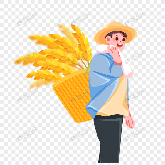 收割小麦的农民图片