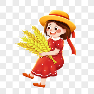 麦穗抱着麦穗的娃娃图片