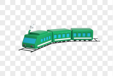 创意C4D卡通风格3D火车立体模型图片
