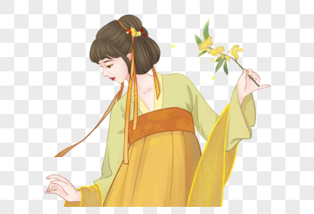 桂花少女图片