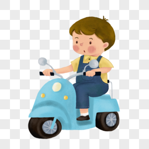 小男孩骑车图片