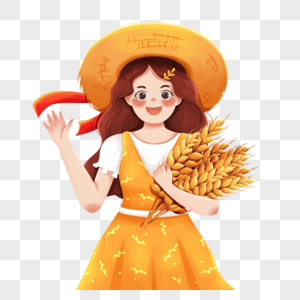 麦穗抱着麦穗的娃娃图片