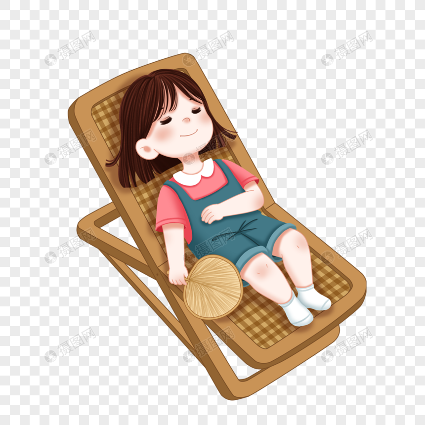 女孩在躺椅上睡觉图片