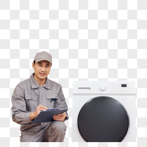 维修工人上门维修洗衣机图片