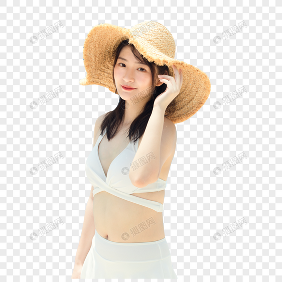 夏日美女避暑图片