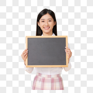 举着黑板的女学生高清图片