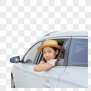 驾车出行的年轻女性高清图片
