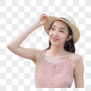 夏日小清新美女逛花园图片