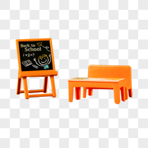 开学季黑板和课桌椅图片