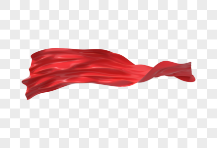 红色立体党建绸带装饰高清图片