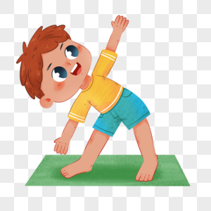 卡通扁平肌理运动健身男孩瑜伽图片