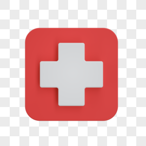 立体红十字图标图片