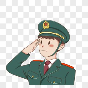 致敬解放军敬礼的军人素材