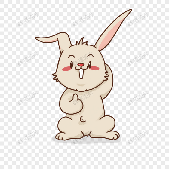 卡通手绘兔年形象ip元素图片