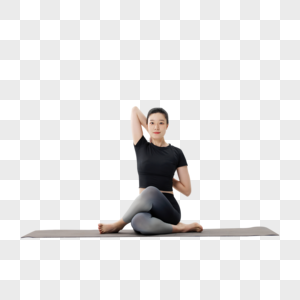 健康女性做瑜伽拉伸运动图片