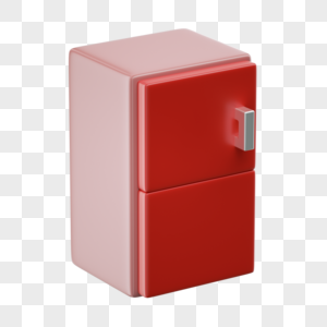 C4D红色卡通冰箱高清图片