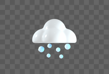 创意C4D冰雹天气图标3D立体模型高清图片