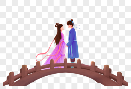 古装,动漫牛郎织女相会素材