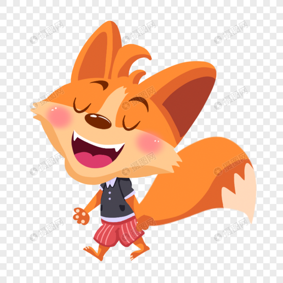 开心的狐狸图片