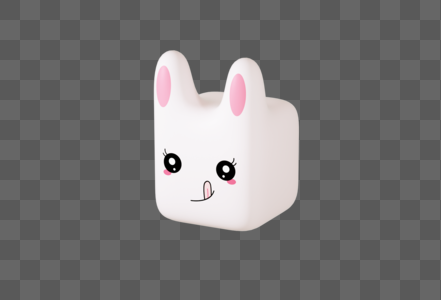 创意C4D兔年可爱兔子表情3D立体模型图片