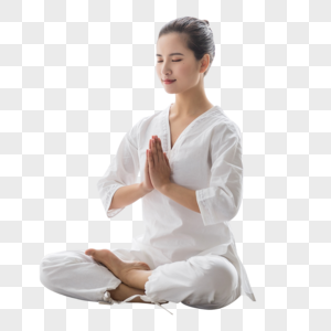 女性瑜伽打坐冥想高清图片