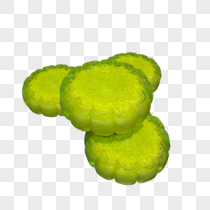 3D免抠中秋节青绿色冰皮月饼模型元素图片