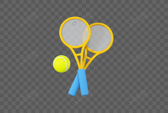 创意C4D运动器材网球3D立体模型图片