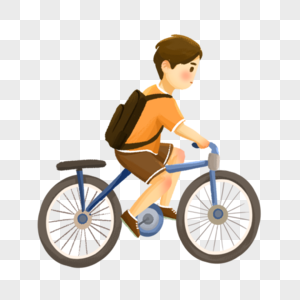 骑车上学的男孩图片
