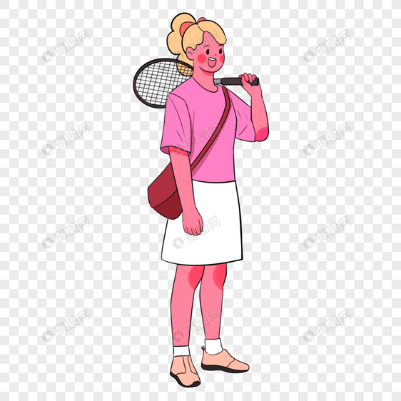 网球女青年图片