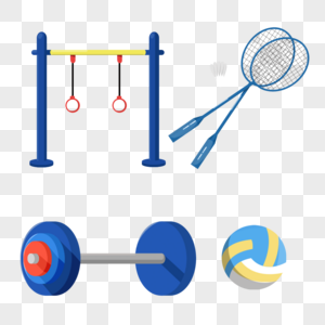 运动器材卡通元素图片