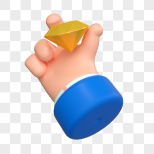 3DC4D立体手势手指拿宝石黄宝石手图片
