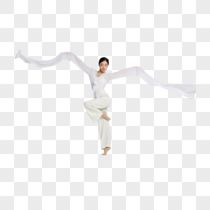 女性舞者挥动水袖跳舞形象高清图片