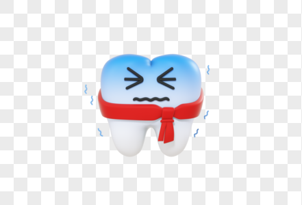 全国爱牙日牙齿冷热酸甜表情C4D立体模型图片